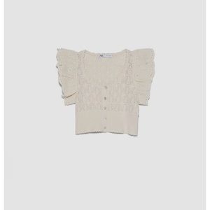 Zara women Pointelle crop top